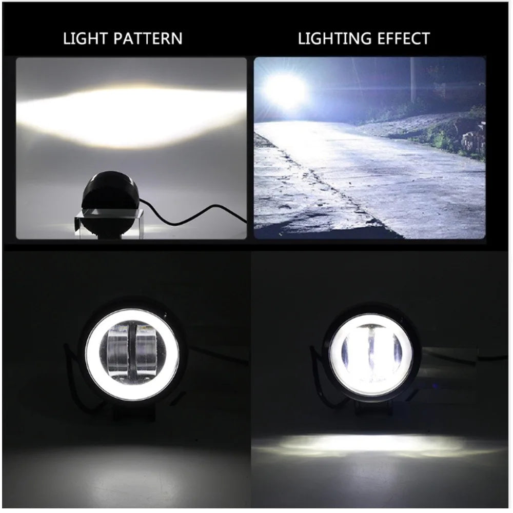 20W Round Wrangler Car Work Light with Aperture Off road Vehicle Modified Spotlight Motorcycle Light
