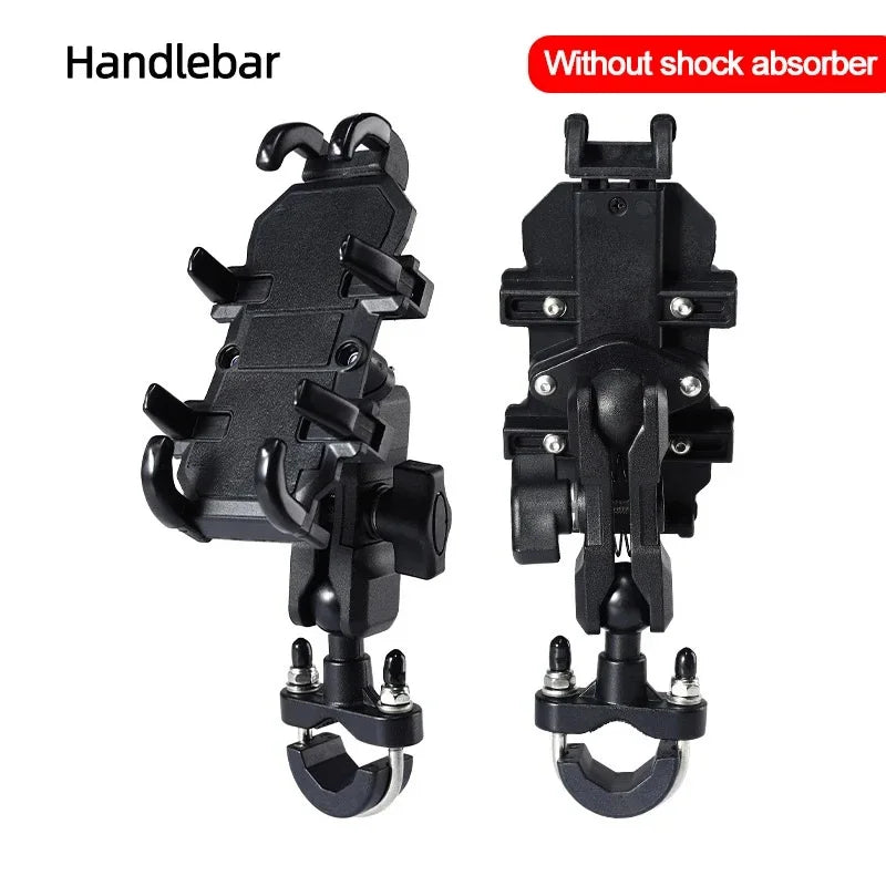 Universal Motorcycle Bike Phone Holder Aluminum Bicycle Riding Handlebar Clamp Rearview Mirror Navigation Bracket GPS Shockproof