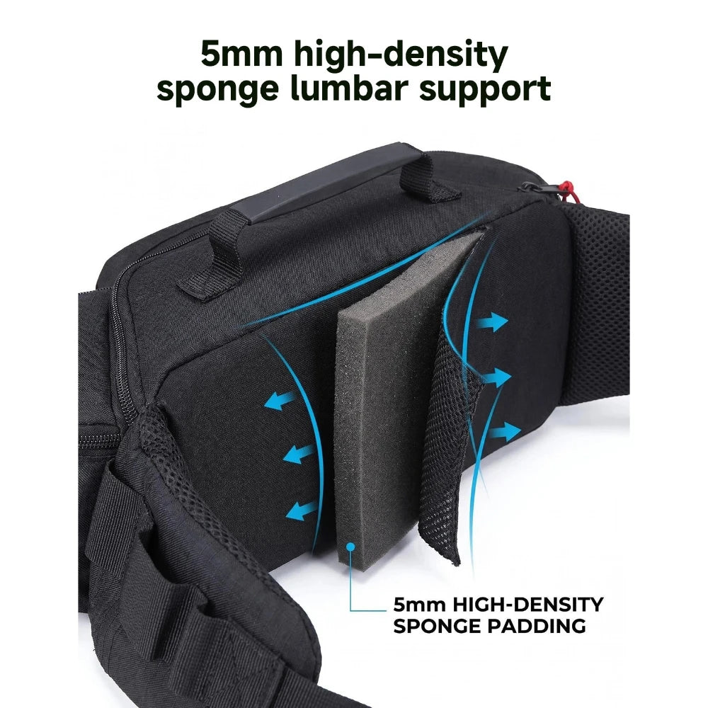 Motorcycle Waist Bag Oxford Riding Fanny Pack Multi Pocket Storage Pouch with YKK Zipper for Outdoor Hiking Travel Cycling Bag