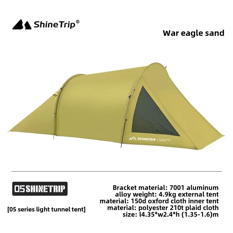 ShineTrip Camping Tent Double Multi Functional Waterproof Sunscreen Large Space Tunnel Tent Motorcycle Camp Travel Skyline Tent