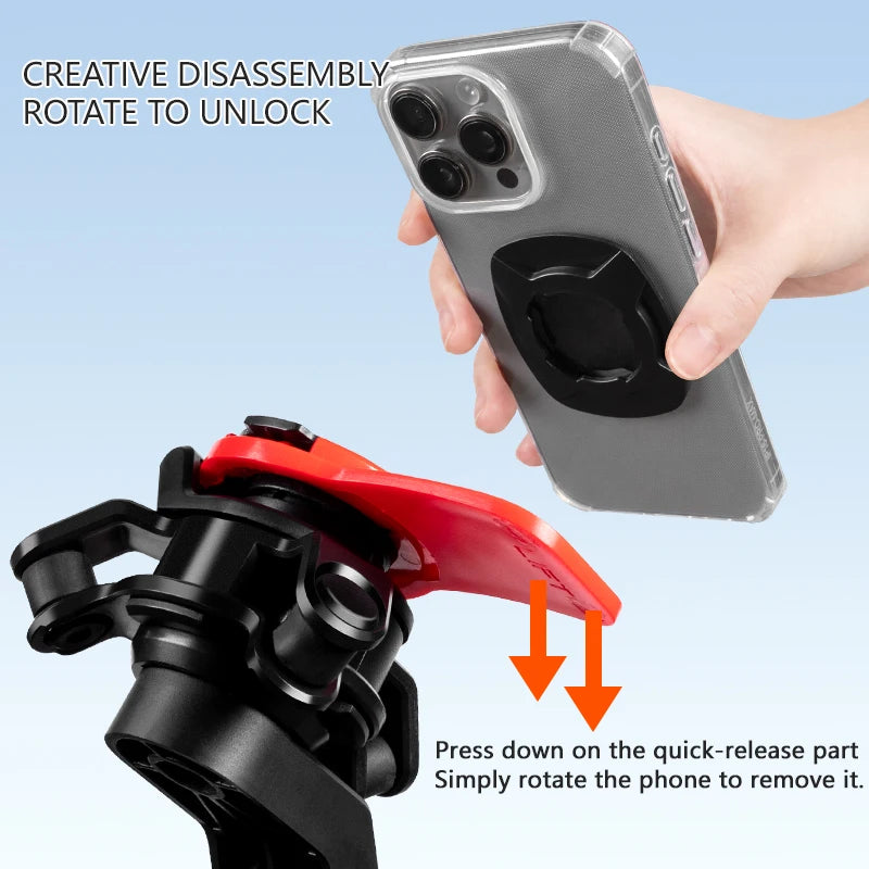 Universal Phone Holder with Shock Absorber Suitable for Bicycle and Motorcycles Compatible for IPhone Android Samsung Phones.