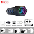X20 Moto Helmet Bluetooth Headset, Bluetooth 5.3 Stereo Sound, RGB LED Light, IPX6 Waterproof Dustproof for Motorcycle Riding