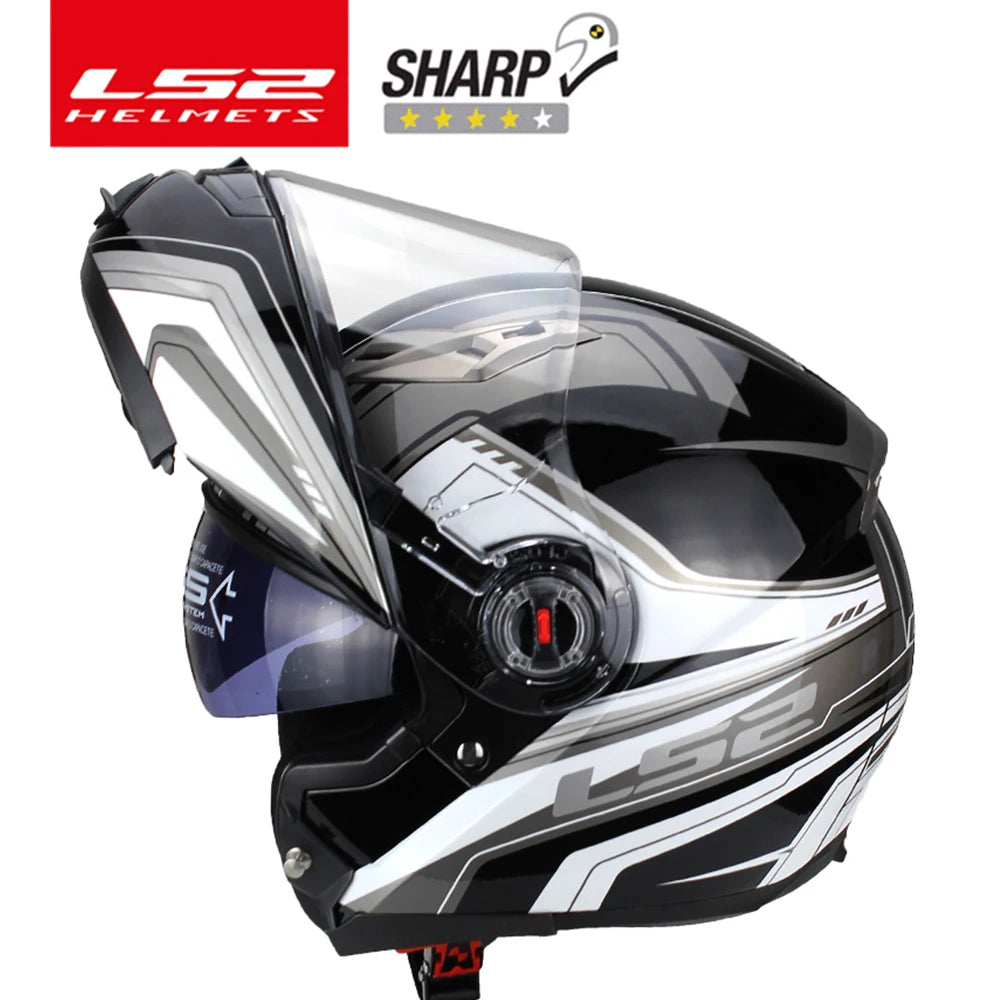 LS2 FF370 Flip Up Motorcycle Helmet Personalised Dual Lens Capacete LS2 Modular Helmets Motorbike Racing Helmet Cascos Para Moto
