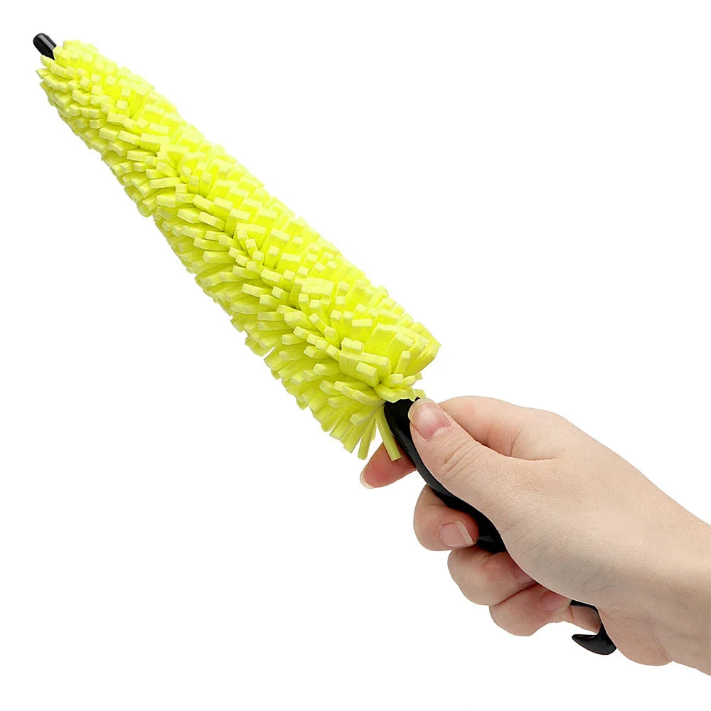 Motorcycle 29cm Sponge Brush Wheel Rims Washer Car Hubcaps Wash Auto Cleaning Tool With Handle Bicycle Dirt Pit Bike Accessories