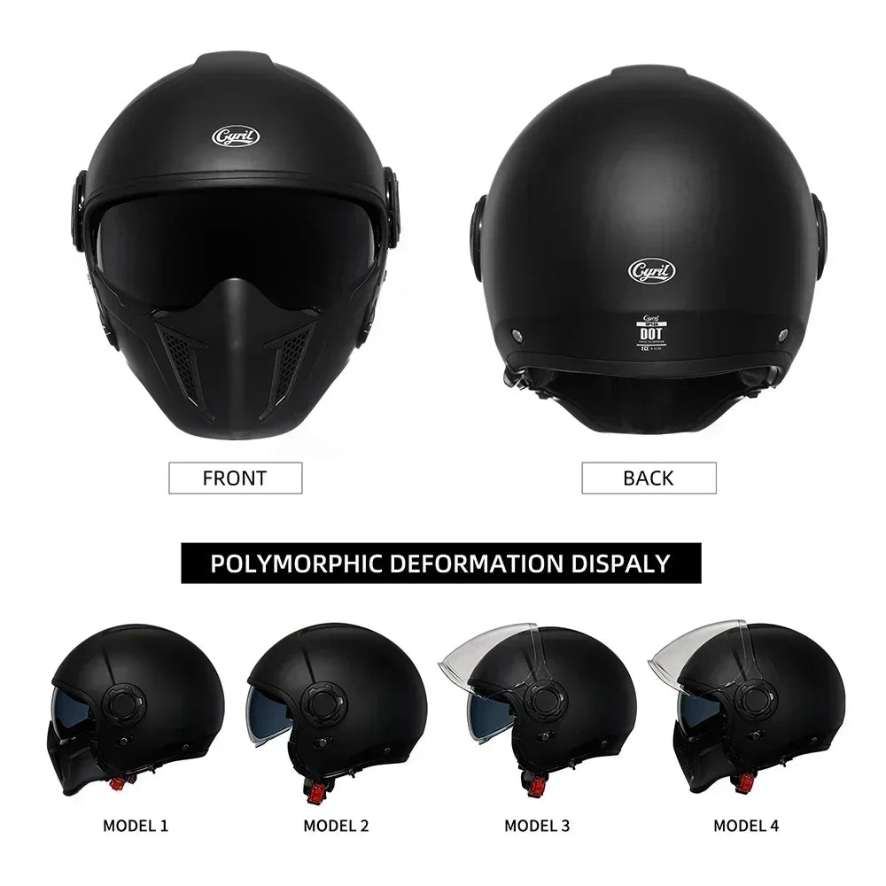 Modular Motorcycle Helmet Full Face Open Face Helmet Men Helmets DOT ECE APPROVED CYRIL OP12A Capacete De Moto Masculino
