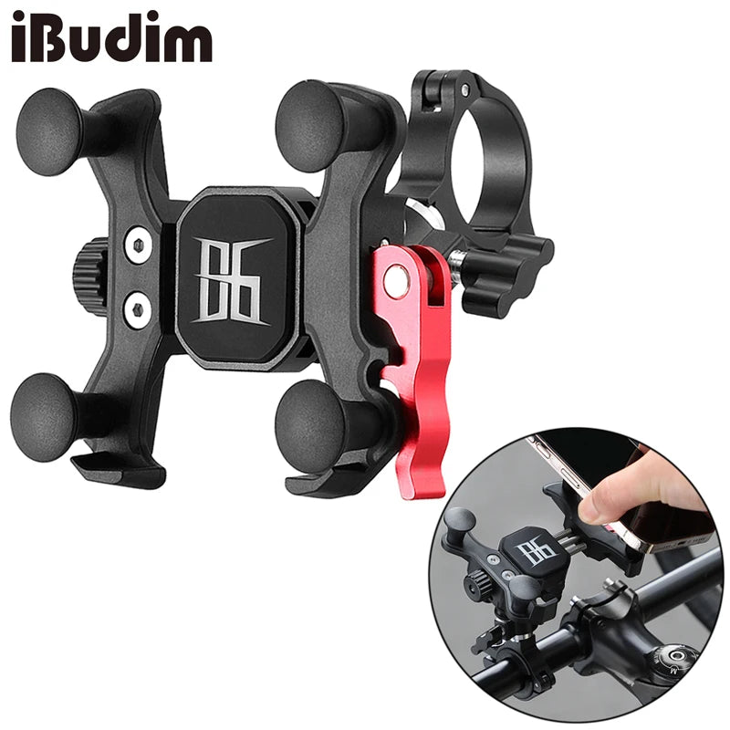 Motorcycle Bicycle Handlebar Cell Phone Holder Quick Mount Universal E-Bike Scooter Phone Mount for 4.7-7'' Mobile Devices