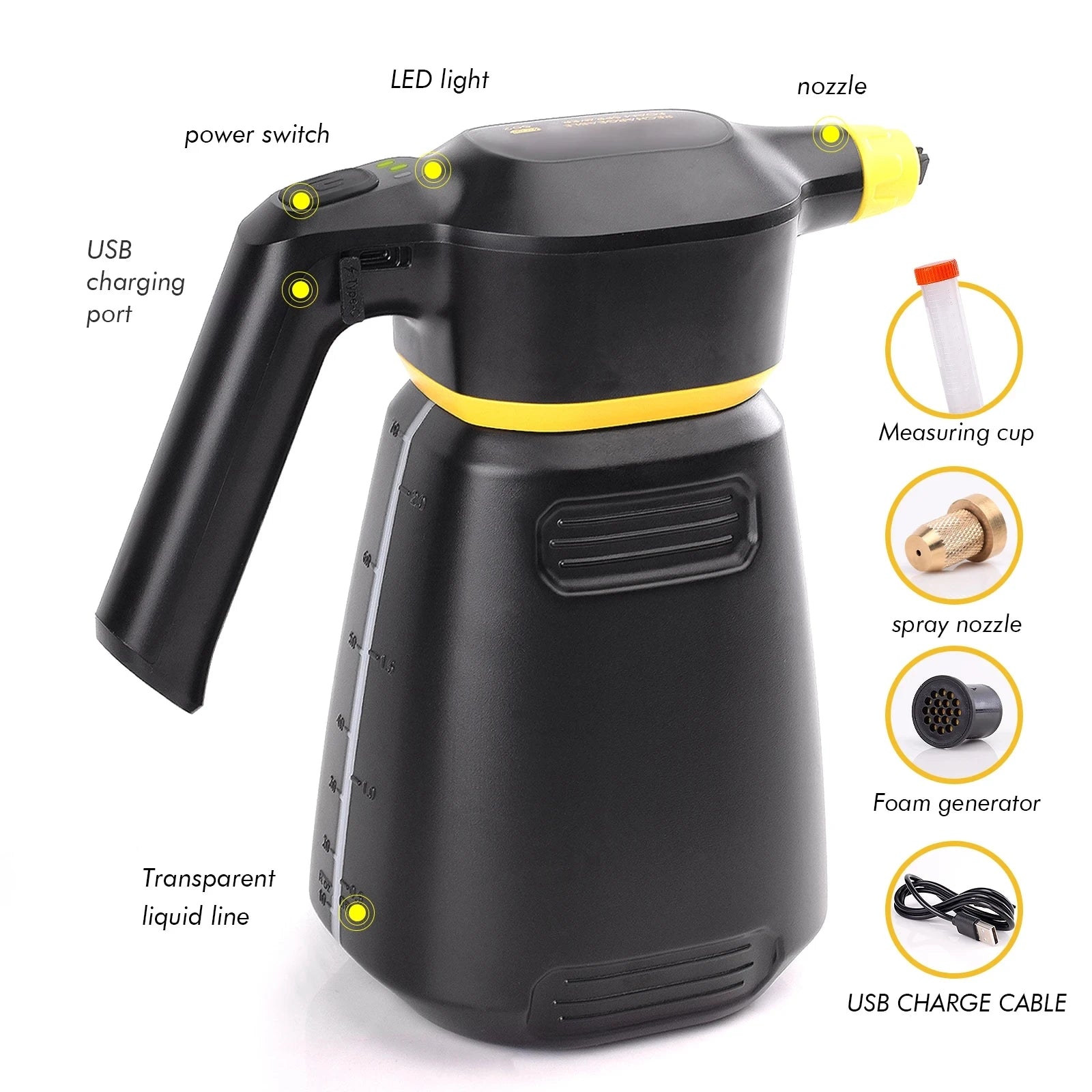 Motorcycle cleaning Electric Foam Sprayer Car Wash Home Garden Clean Detailing Snow Foam Cannon High Pressure Water