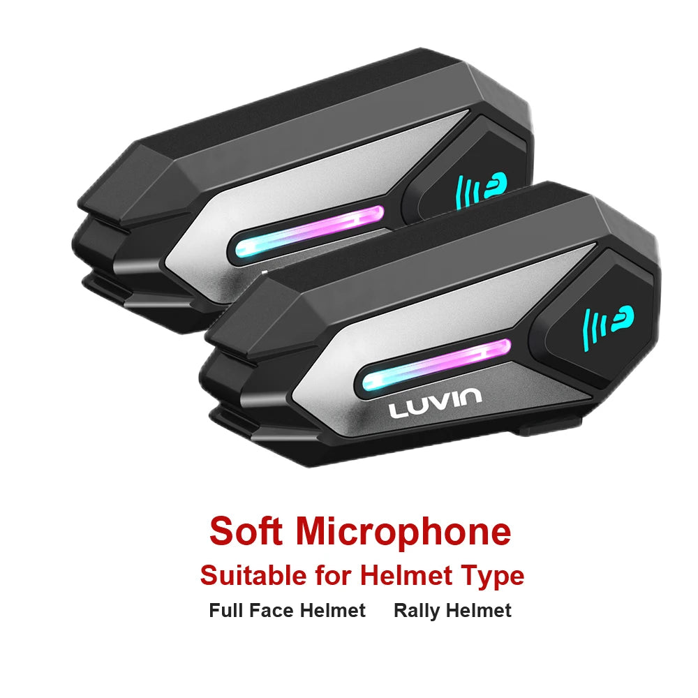 Luvin G8 Motorcycle Intercom Helmet Headset Bluetooth Headphones Waterproof Music Player Speaker 300M freedconn for Motorcycle