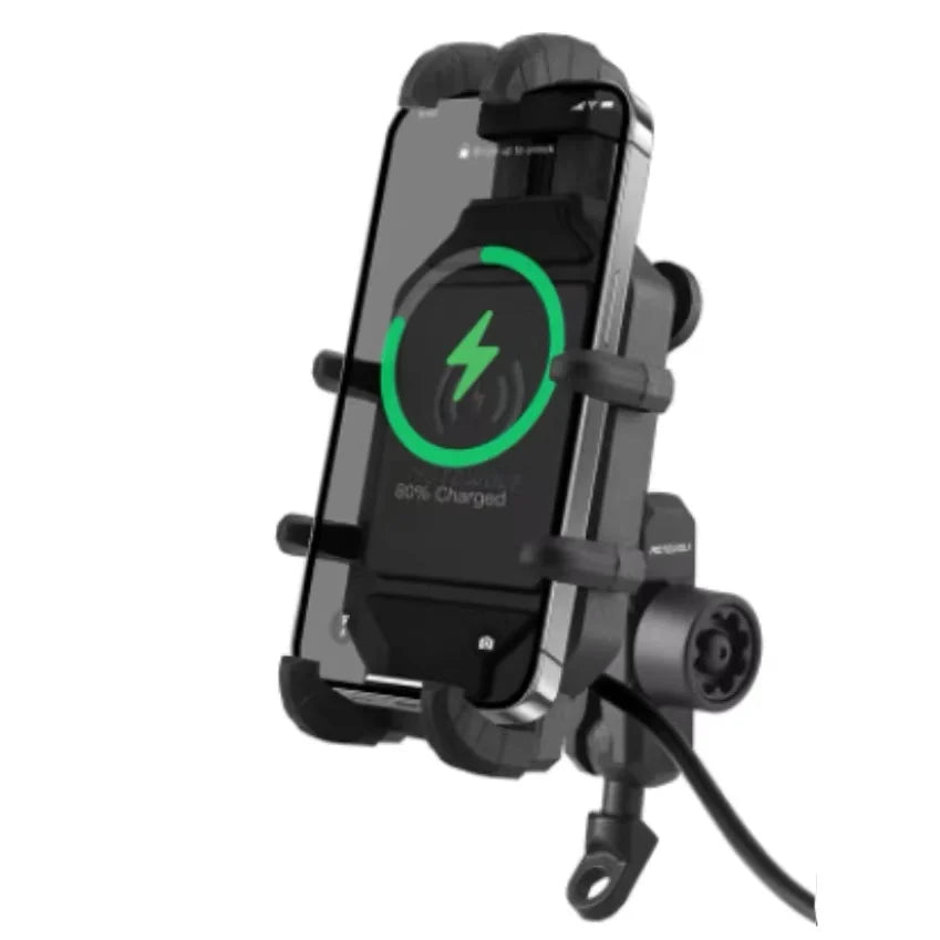 MOTOWOLF Motorcycle Outdoor Shock Absorbing Mobile Phone Holder Eight Claw Fixed Holder Wireless Charging Navigation Holder